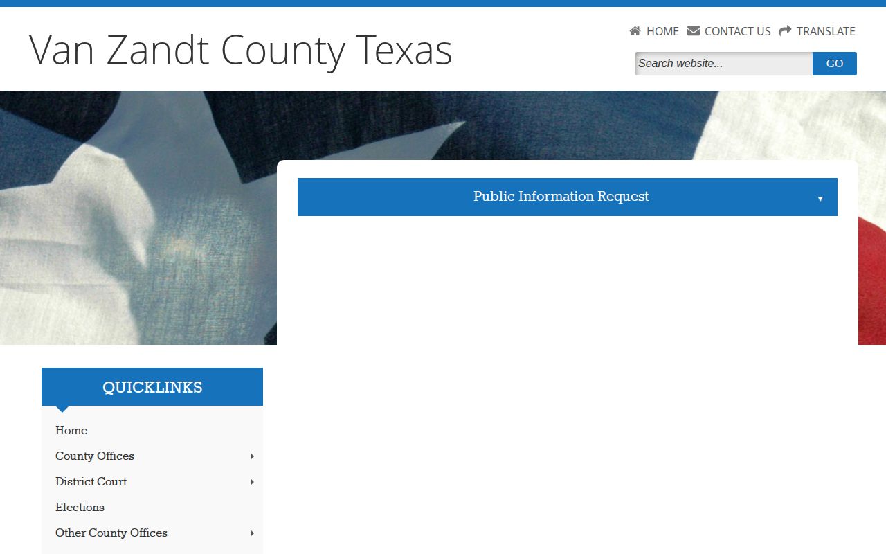 Van Zandt County release record public-information request form